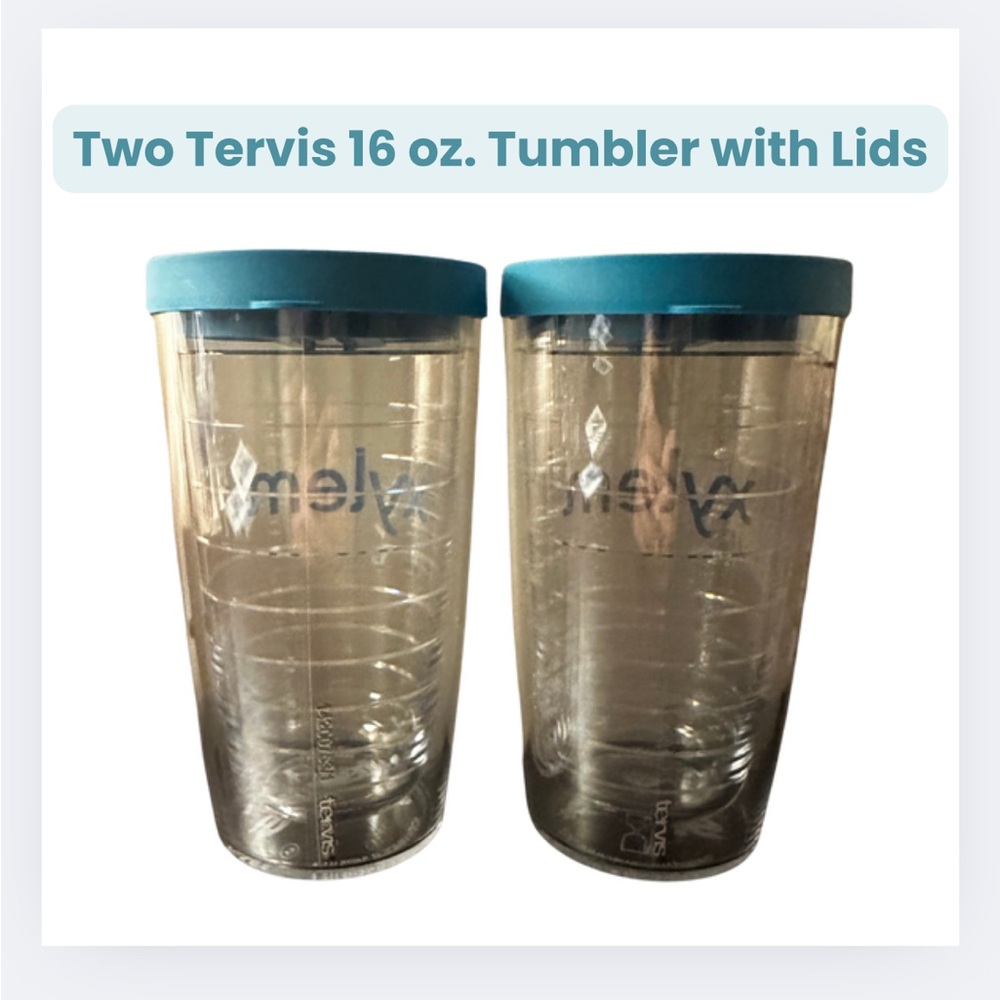 Two Tervis 16 oz. Tumbler with Travel Lids